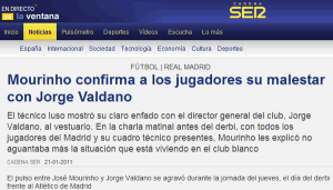 Cadena Ser Valdano Mou