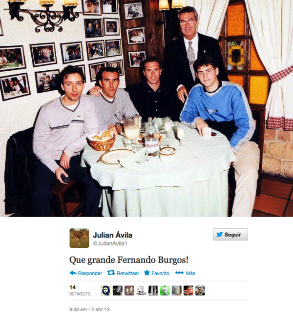 FernandoBurgos comiendo con IkerCasillas