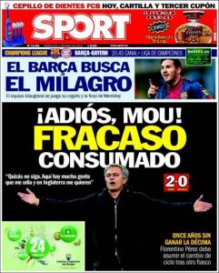 Portada.SPORT.eliminación.Madrid.adios.Mou